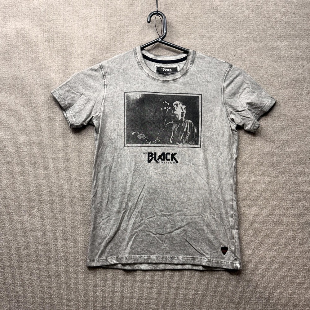 Nirvana Kurt Cobain CPS Black Edition Shirt Mens Medium Gray Graphic Rock Tee